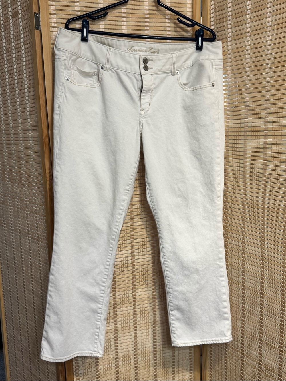 American Eagle Womens Size 14 Regular Stretch Jeans White Denim